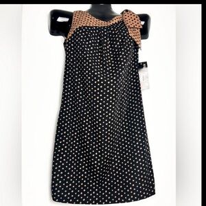 Black and Tan Polka Dot Dress